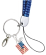 RWB Rhinestone Lanyard with Back Handspring Flag Charm