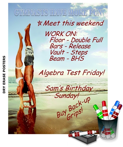 9"x12" Dry Erase Posters with Pens (Set of 2) FREE SHIPPING