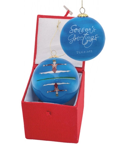 Season Greetings Straddle Leap Reflections Christmas Ball