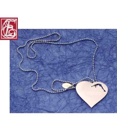 Engraved Cheer Heart Necklace