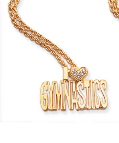 I Love Gymnastics Chain & Charm