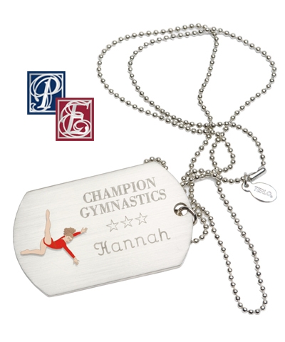 Engraved Stag Leap Dog Tag Necklace