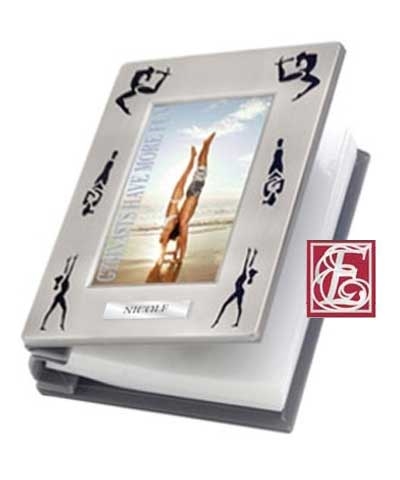 Engraved Gymnastics Silhouette Photo Album