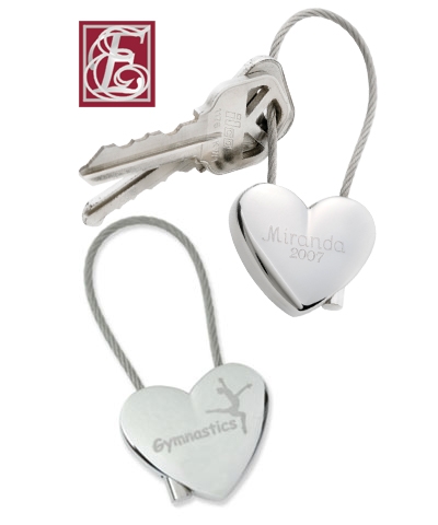 Personalized Gymnastics Heart Key Chain