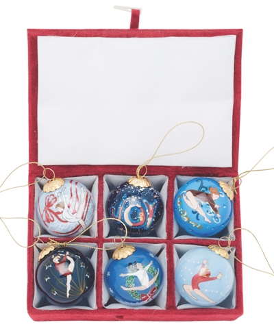 "Joy" Retrospective Set of 6 Mini Christmas Balls