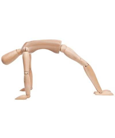 8" Wooden Female Gymnastics Tumbler Manikin