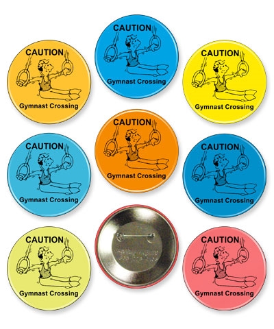 "Gymnast Crossing" Gymnastics Designed Button Pin