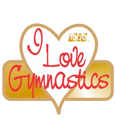 White "I Love Gymnastics" Pin